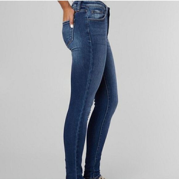 Kancan Premier Skinny Jeans Size 27 Waist Medium Blue Wash Rayon Cotton Stretch - Picture 1 of 9